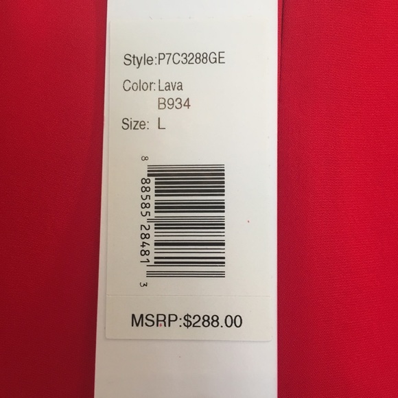 NEW Parker Red Silk Dress Size Large - Picture 7 of 8